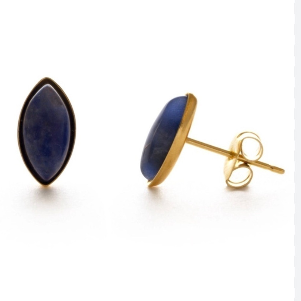 AMANO STUDIO Navette Semi Precious‎ Stud Earrings, Lapis Lazuli